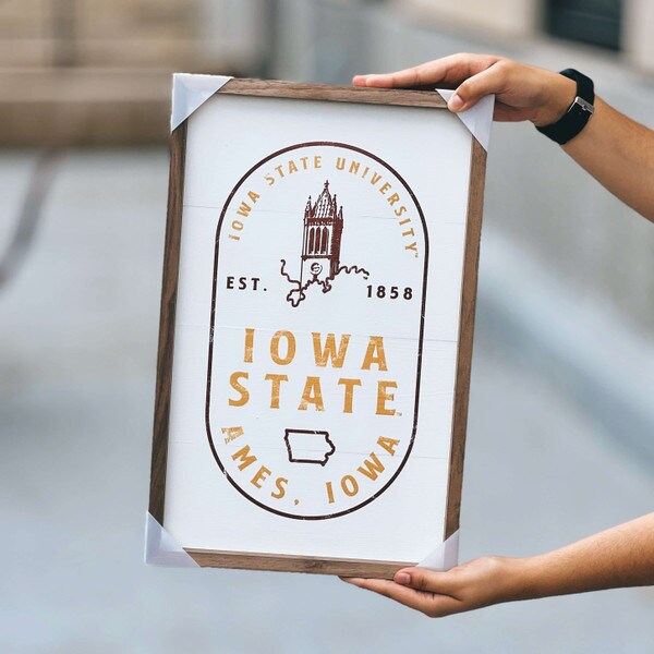 Iowa State Campanile Wood Wall Sign (16"x10")